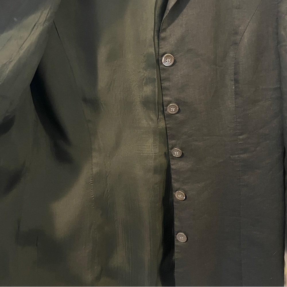 J Crew Black Linen Button Down Blazer, Lightweight, Size 8 - Picture 5 of 7